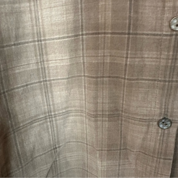 J. Jill Women’s Long Sleeve Brown Plaid Corduroy Button Up Top Sz XL GUC - Picture 4 of 8